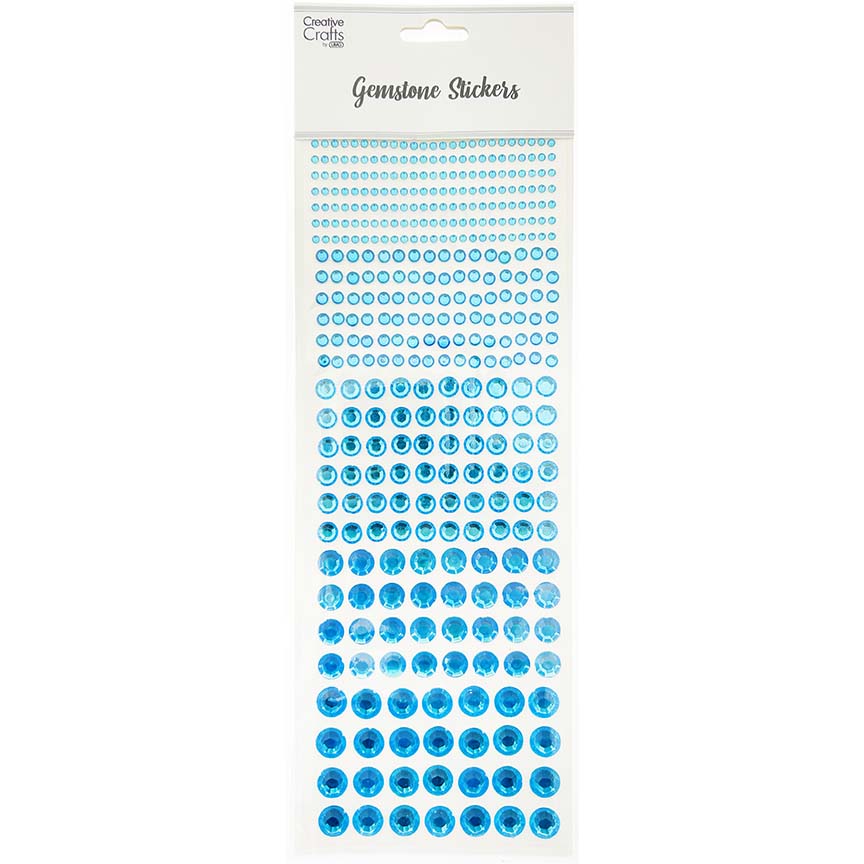 GEM RHINESTONE STICKER MIX SIZE LT BLUE