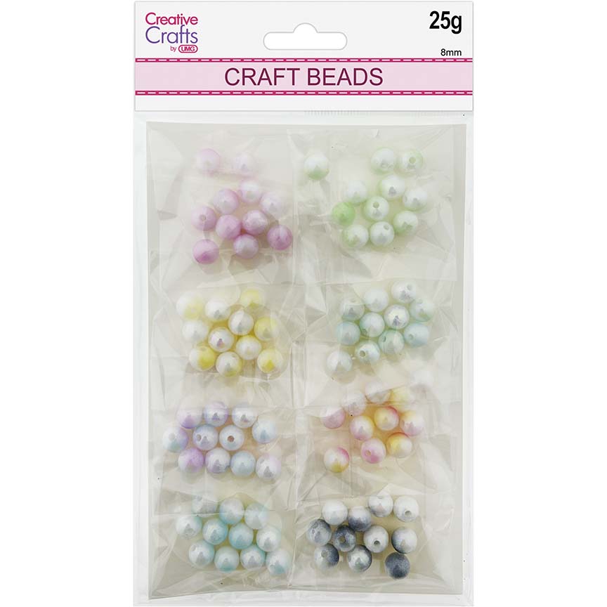 ROUND BEADS ASTD COLORS 8PK