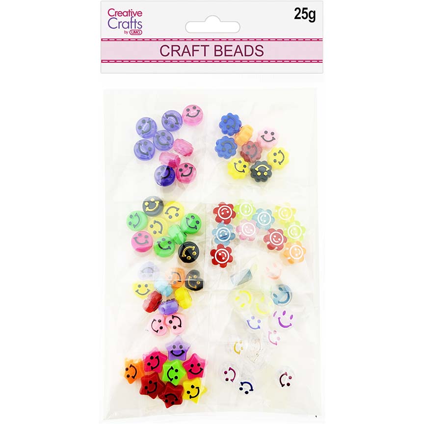 SMILE BEADS ASTD SHAPE COL 8PK