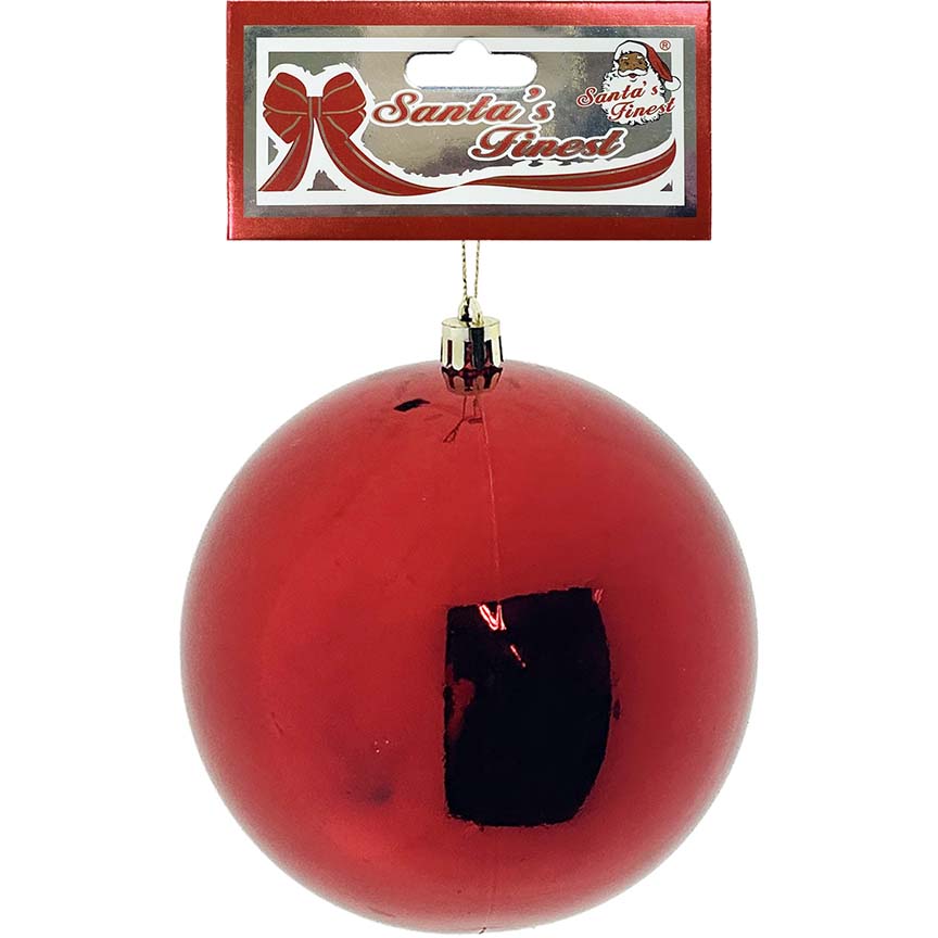 BALL ORNAMENT 12CM SHINY RED