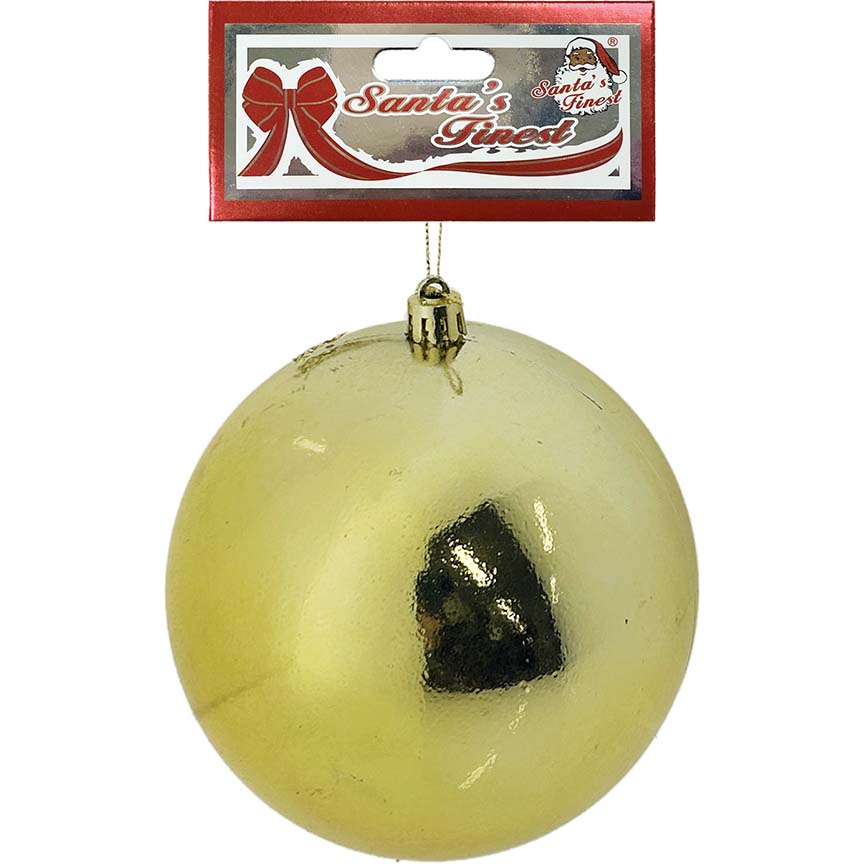 BALL ORNAMENT 12CM SHINY LIGHT GOLD