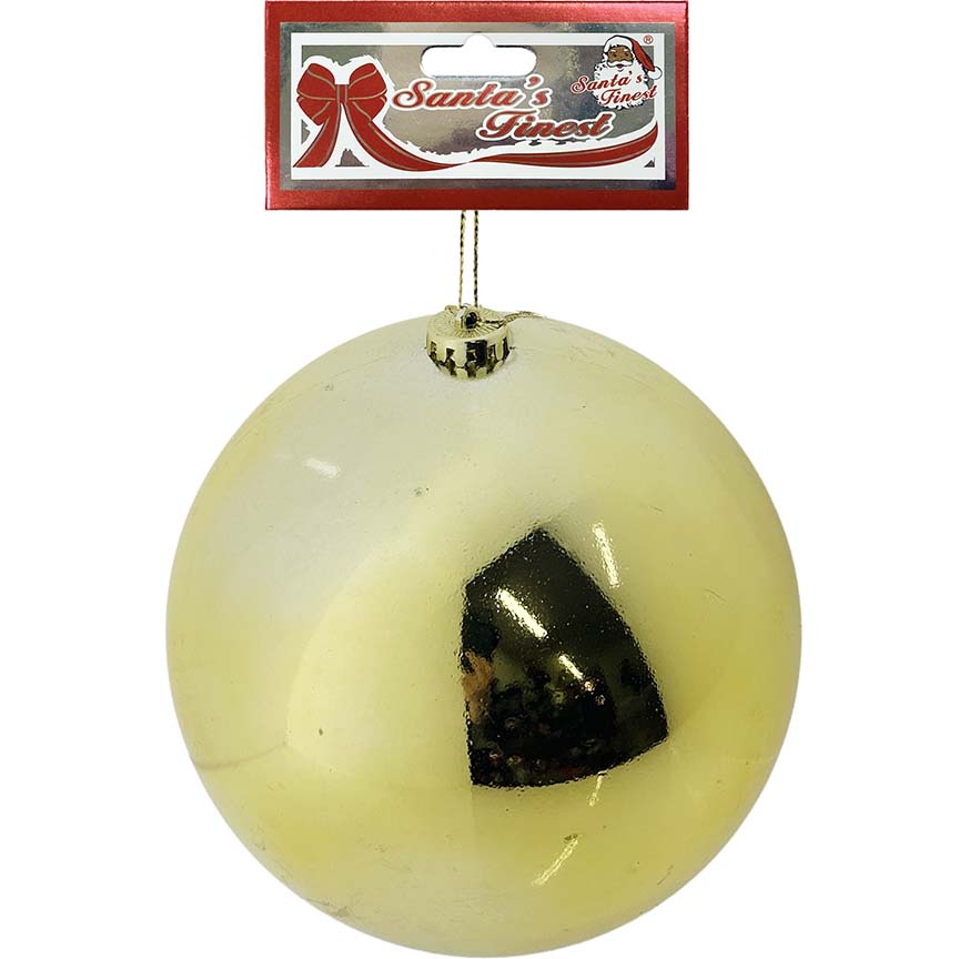 BALL ORNAMENT 15CM SHINY LIGHT GOLD