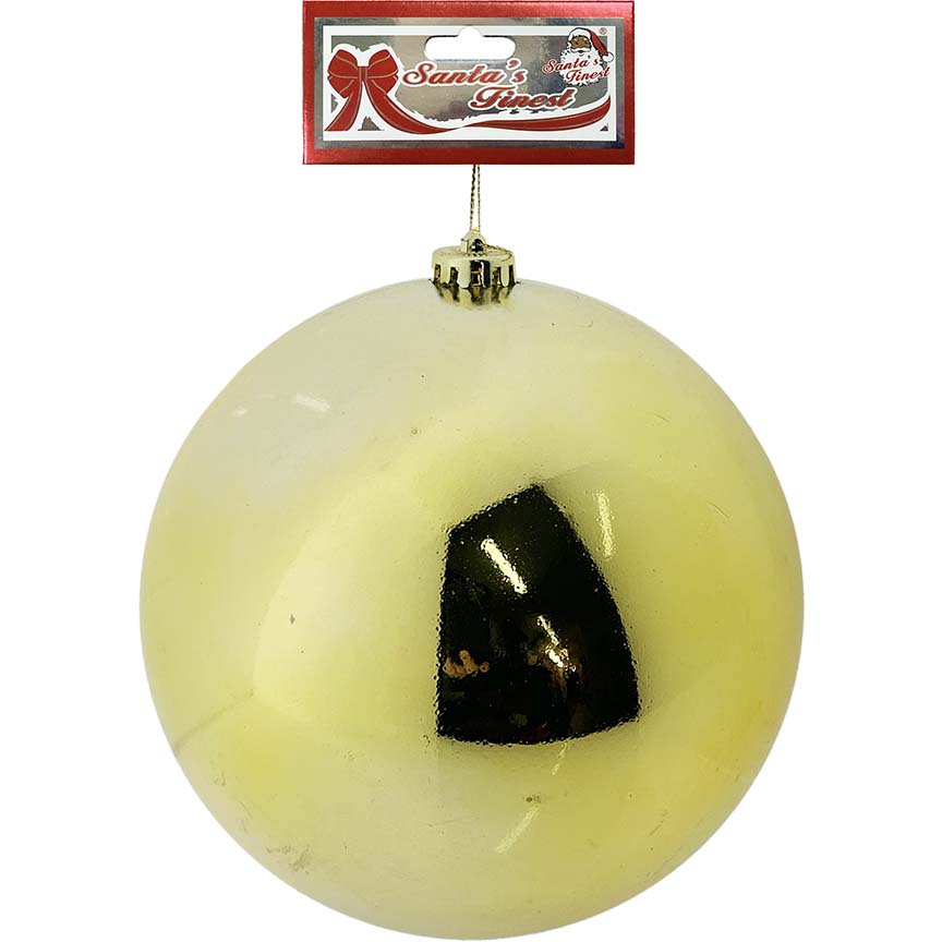 BALL ORNAMENT 20CM SHINY LIGHT GOLD