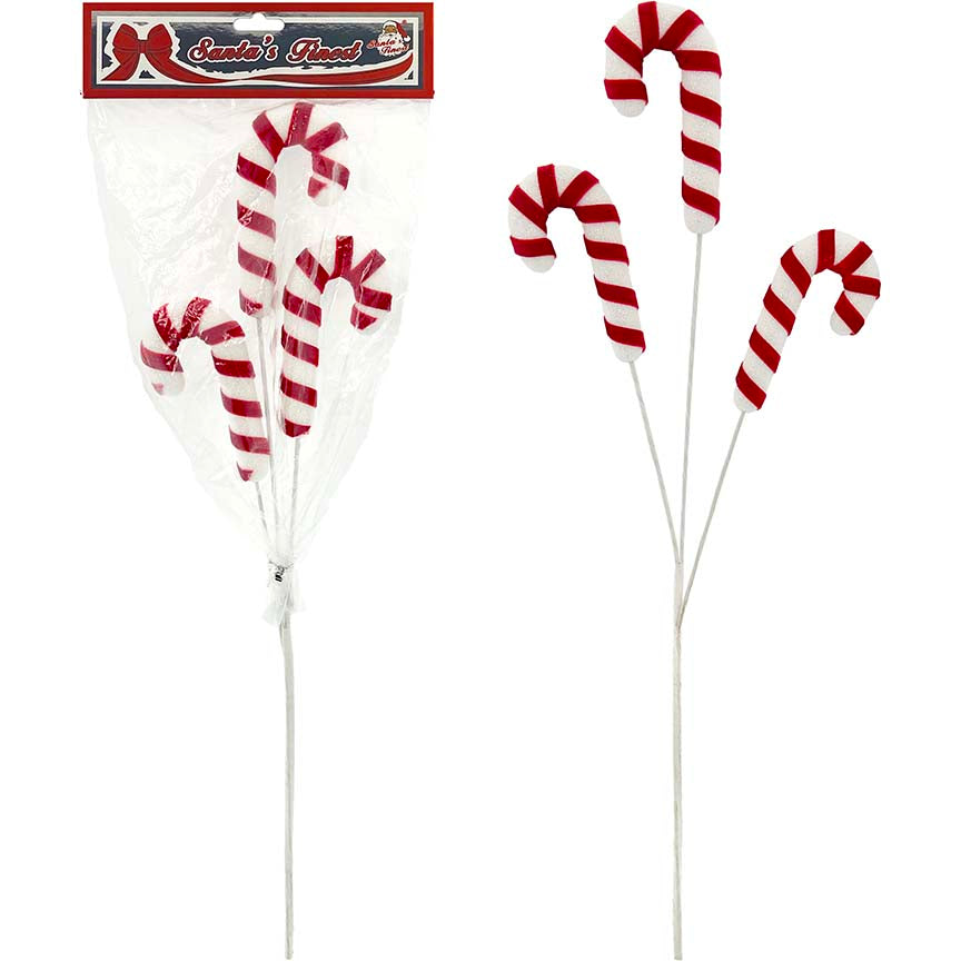 CANDY CANE PICK 3 BRANCH 61CM CND