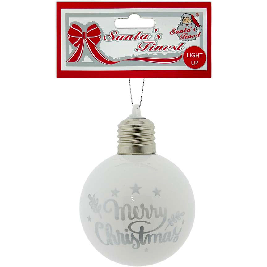 BALL MERRY CHRISTMAS WHITE LIGHT UP