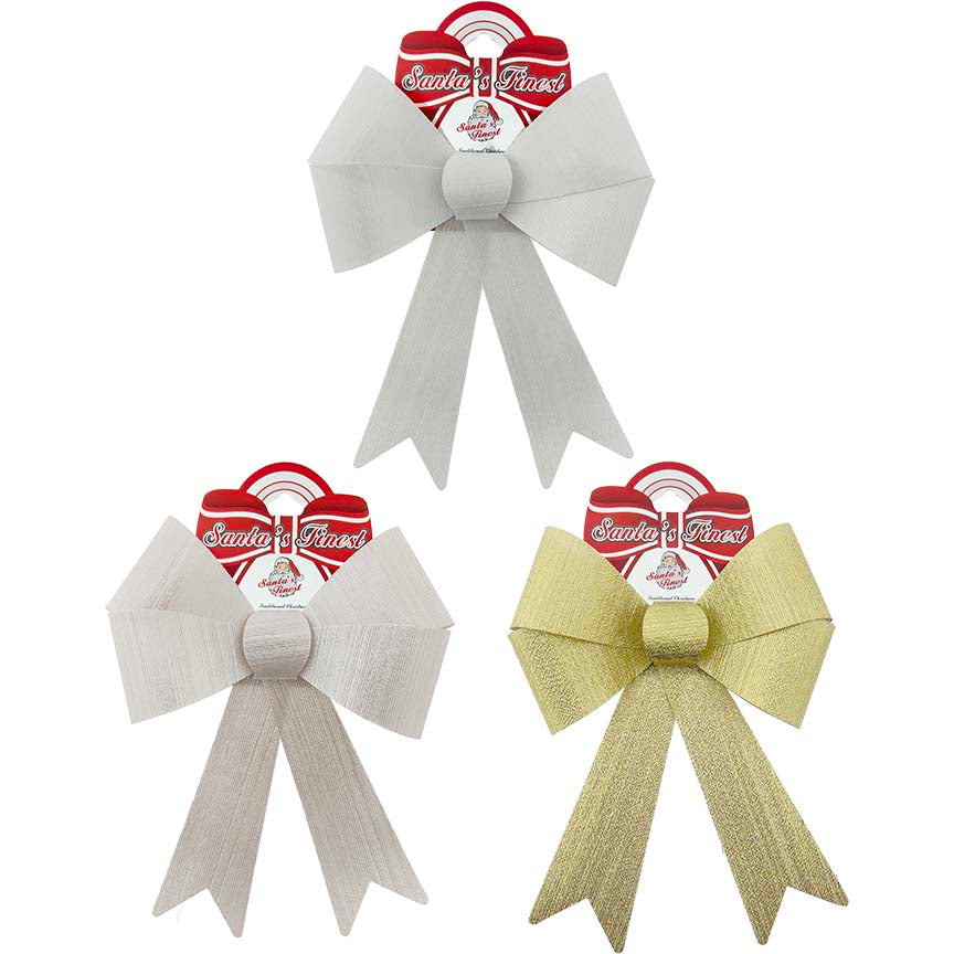 BOW RIBBON 31CM 1PC 3ASTD COLOR