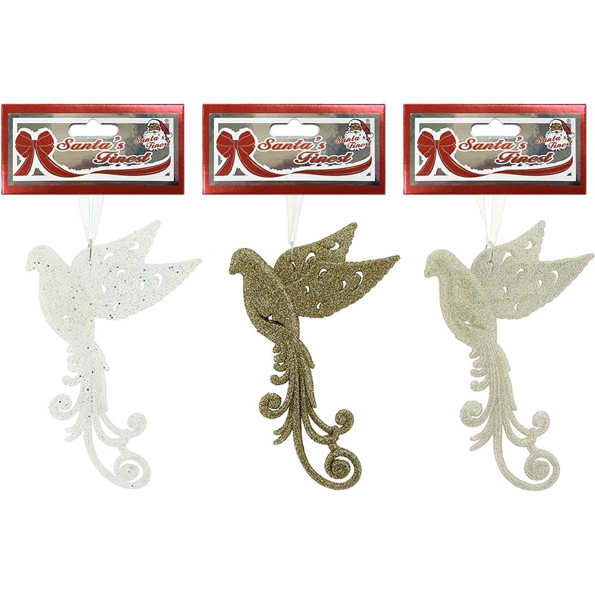 BIRDS XMAS 16.5CM 3ASTD GLD