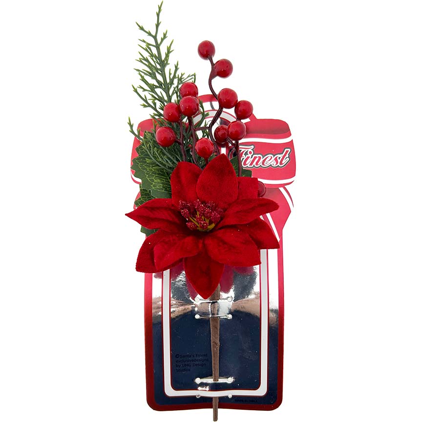 POINSETTIA BERRY PICK 30CM