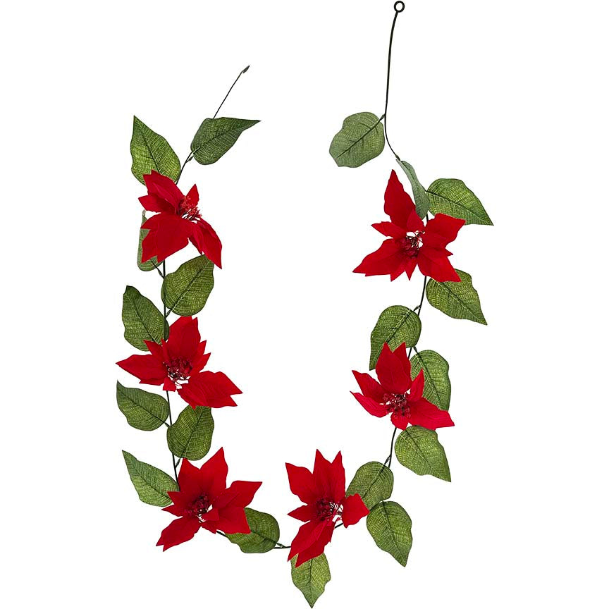 POINSETTA GARLAND 6FL 200CM