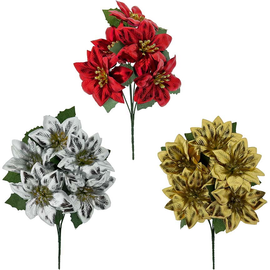 POINSETTIA BOUQUET 5FL 30CM