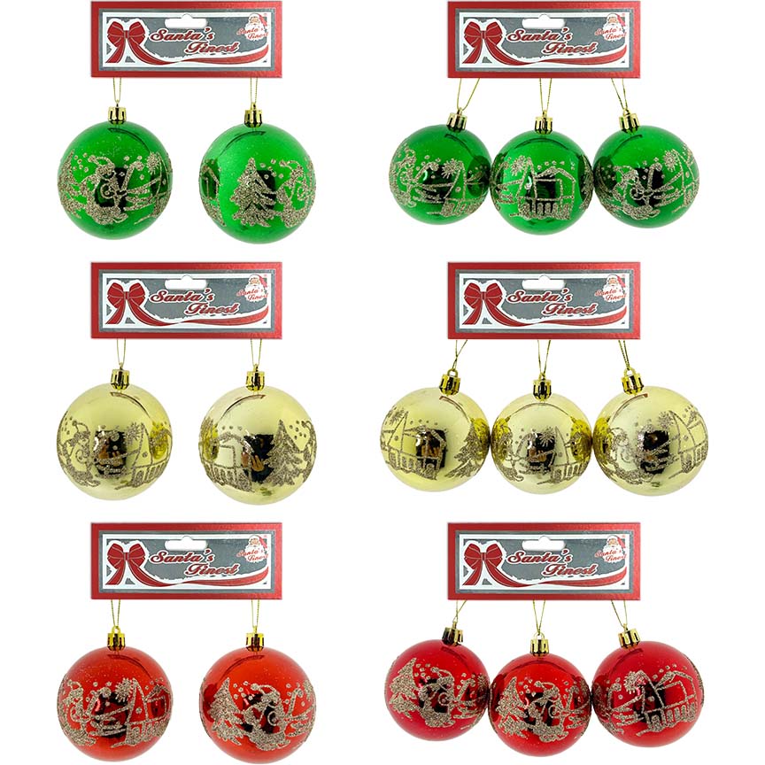BALL SANTA 2/3PC 8/7CM TRD