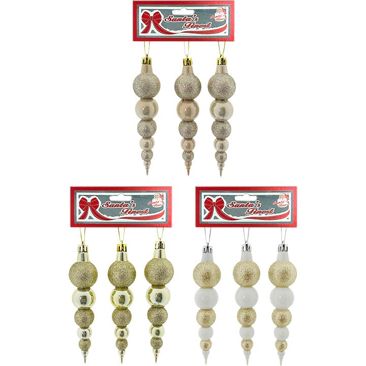 FINIAL BALL ORN 3PC GLD