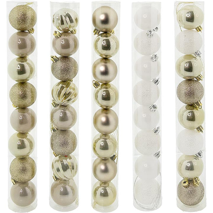 BALL TUBE DESIGNER; 8PC 5CM GLD