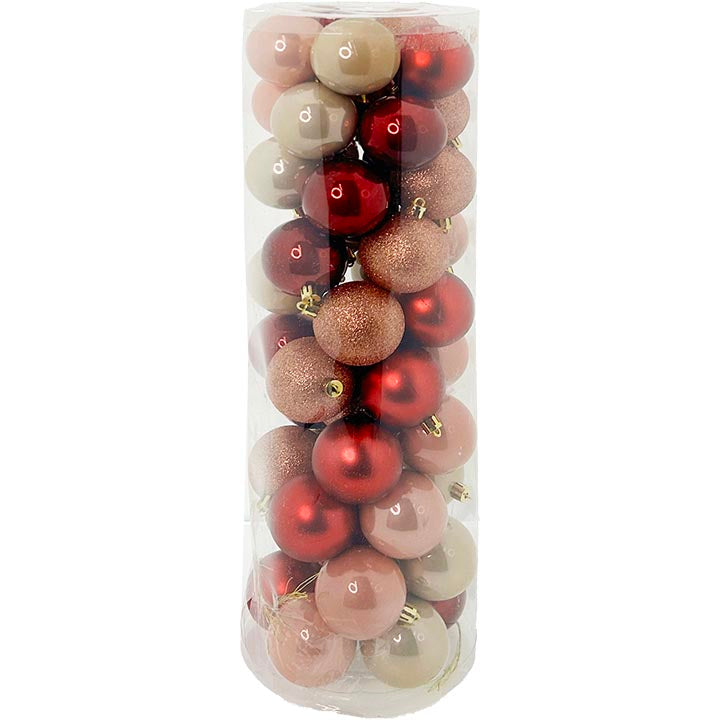 50PK BALL TUBE PEARL 6CM BERRY