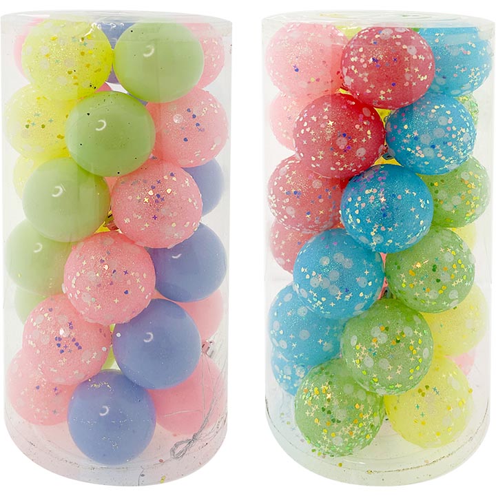 30PK BALL TUBE PASTELS 6CM CNDS 2ASTD