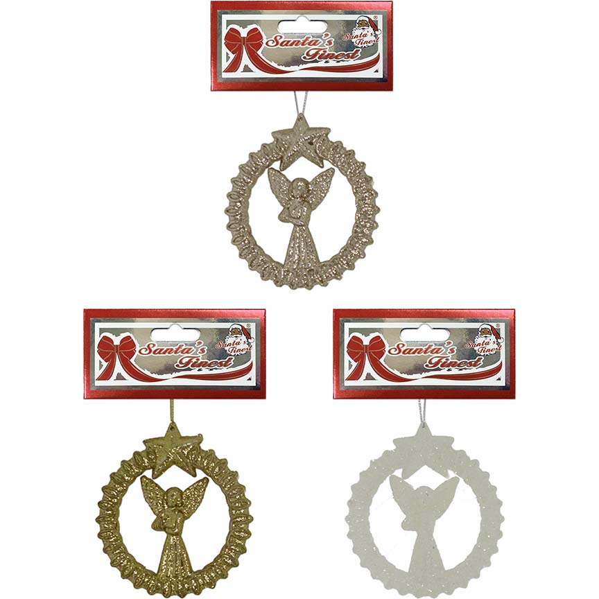 ANGEL PENDANT 8.5x9.5CM GLTR 3ASTD GLD