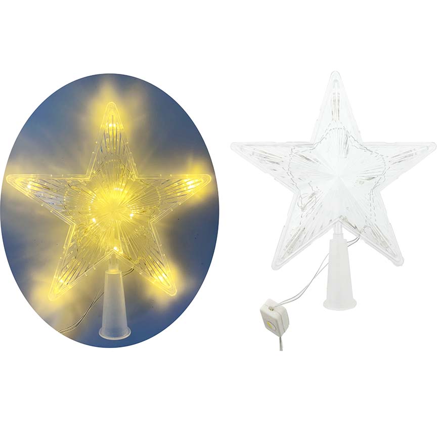 STAR TREE TOPPER 19CM PLUG IN WARM WHITE