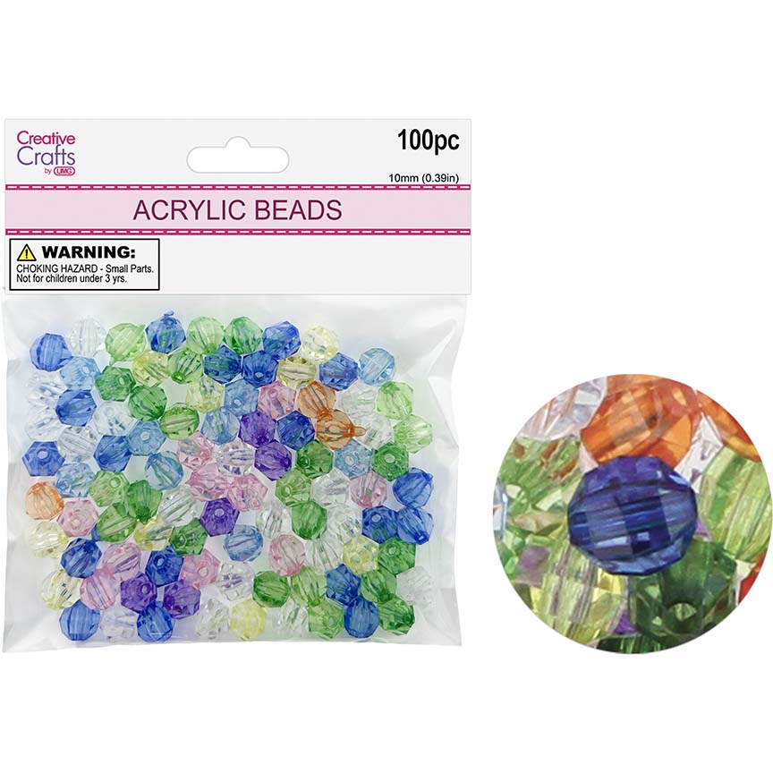BEADS ACRYLIC 10MM 100PC