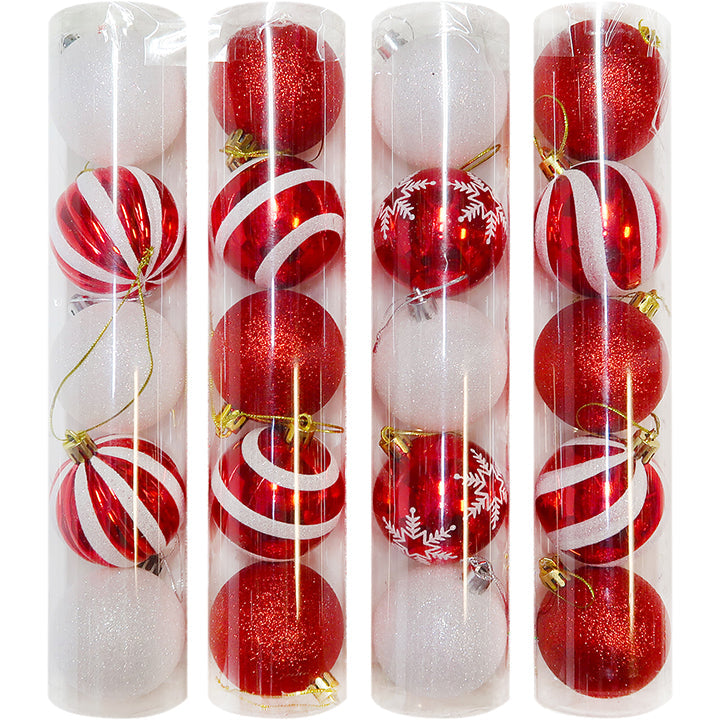 BALL TUBE DESIGN 6CM 5PC 4ASSTD WHR