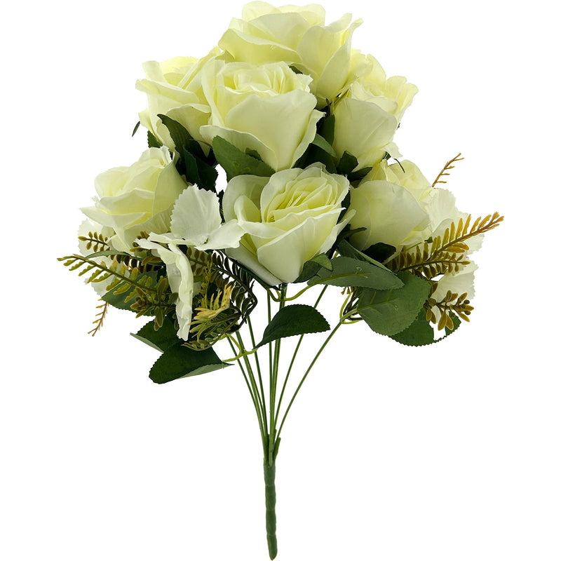 ROSE BOUQUET 10 BR GREEN-WHITE