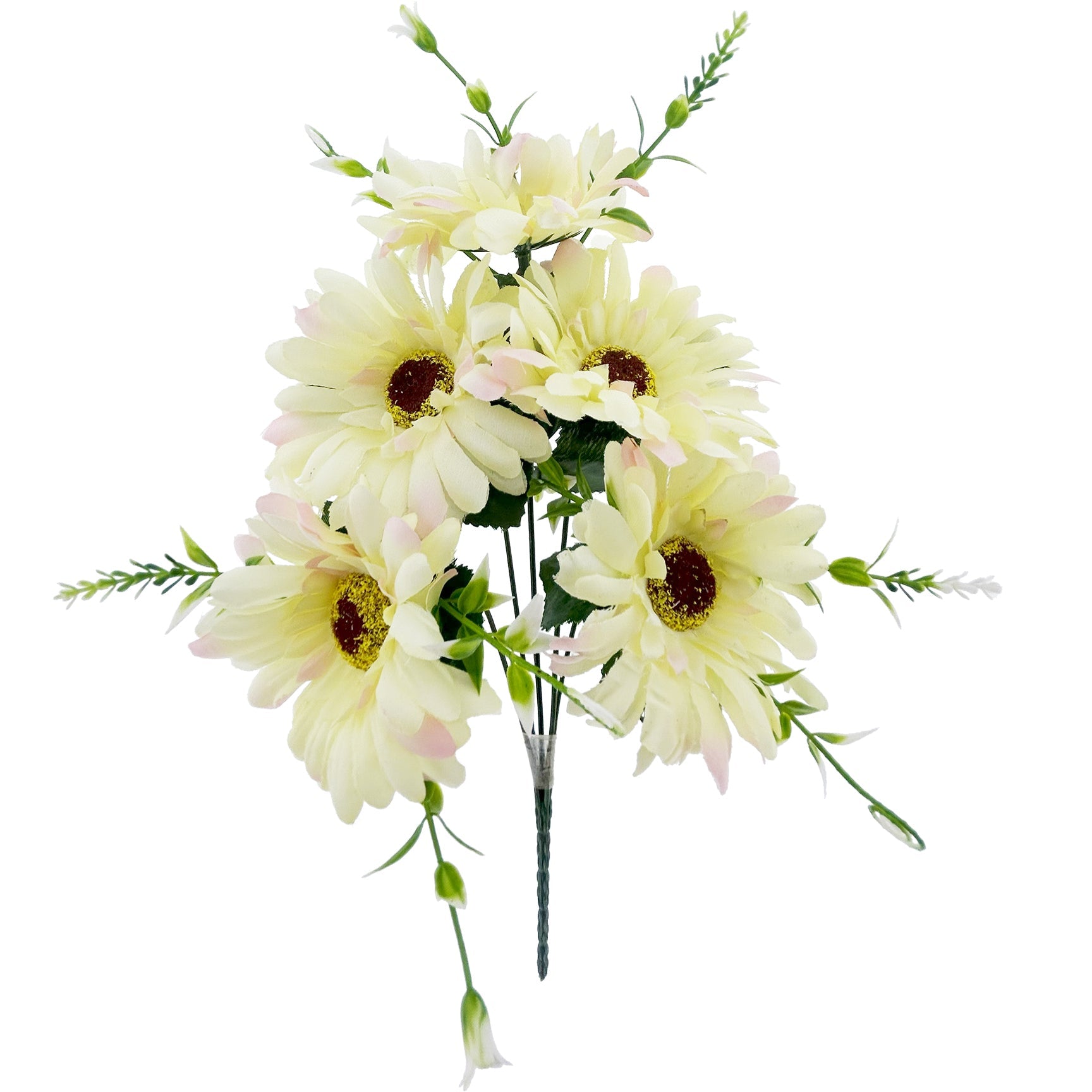 DAISY BOUQUET SHORT STEM 5 BR IVORY