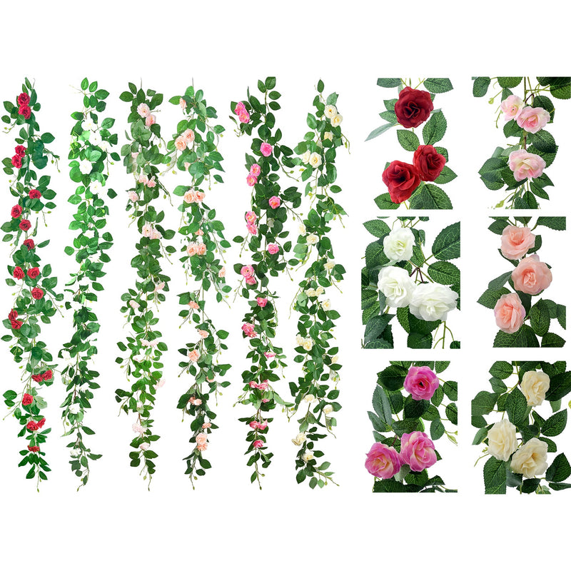 GARLAND LARGE ROSE 1.8M 6 ASSTD