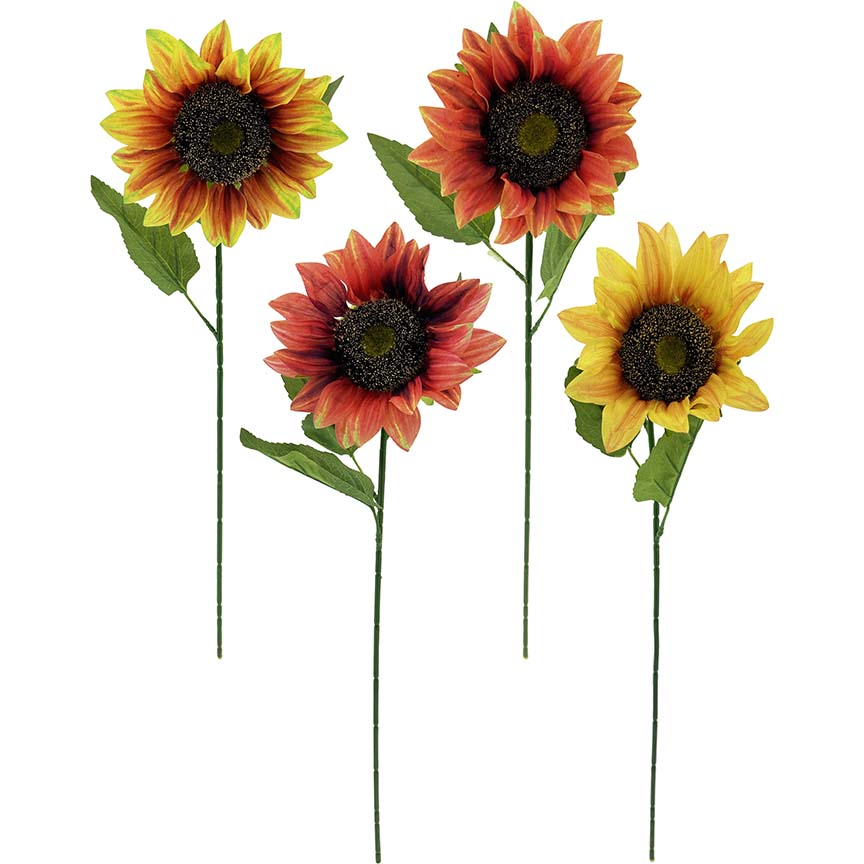 SUNFLOWER LONG STEM 75CM 4ASTD FALL