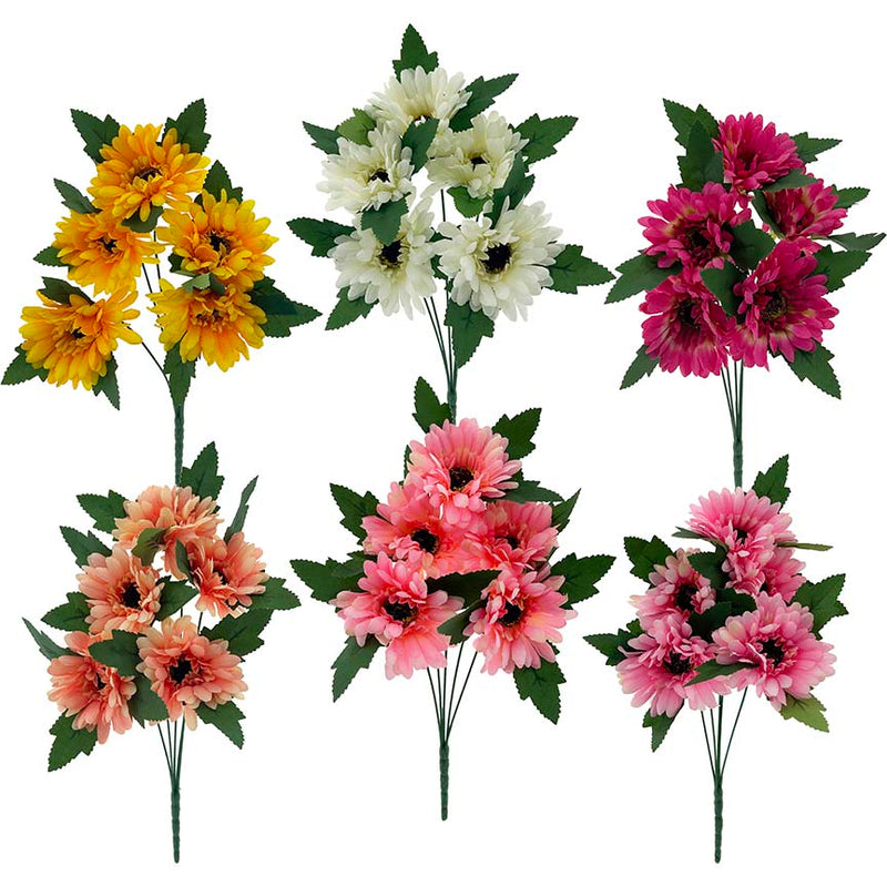 DAISY BOUQUET 5-BR SHORT STEM 6ASTD