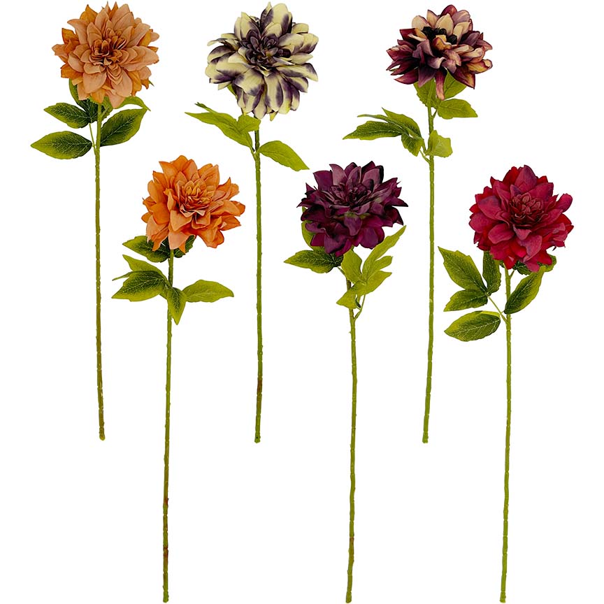 DAHLIA LONG STEM 66CM 6ASTD FALL