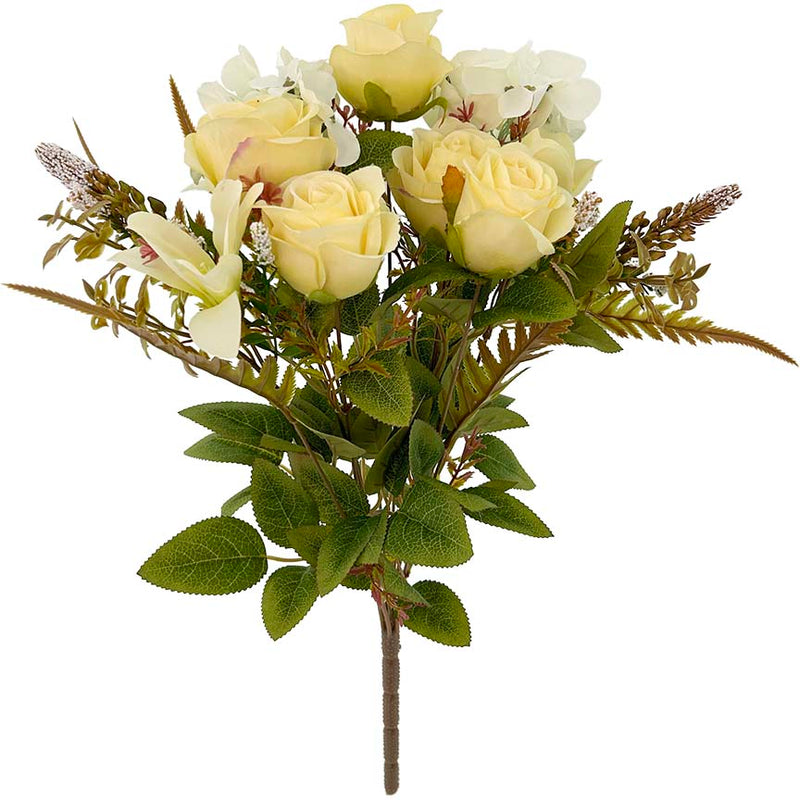 ROSE BOUQUET YELLOW 48CM