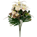 ROSE LILY BOUQUET WHITE 56CM