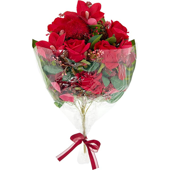 ROSE RED WRAPPED BOUQUET 19.69in (50cm)