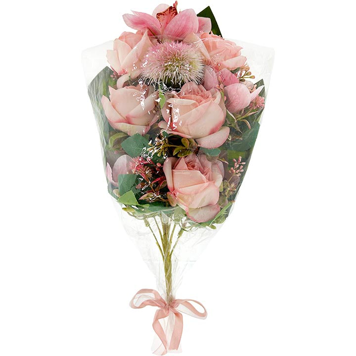 ROSE PINK WRAPPED BOUQUET 19.69in (50cm)