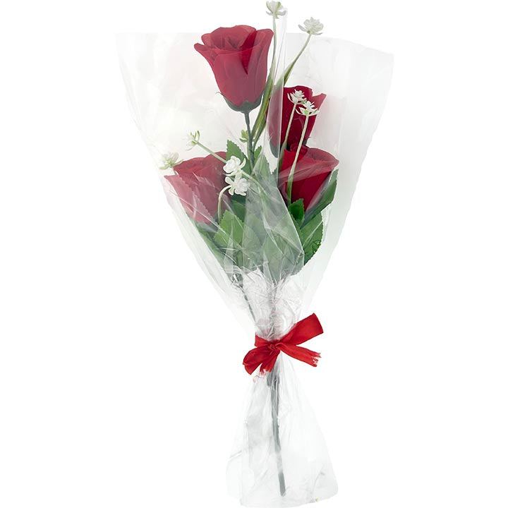 ROSE BOUQUET VELVET 5-BRANCH WRAP 16.5IN