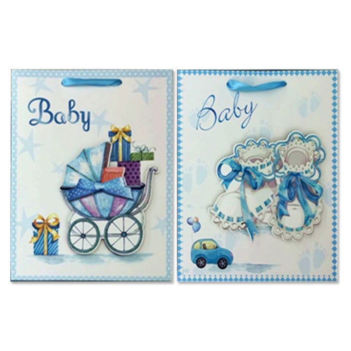 GIFT BAG BABY BOY; 3D 2ASSTD SM 355S
