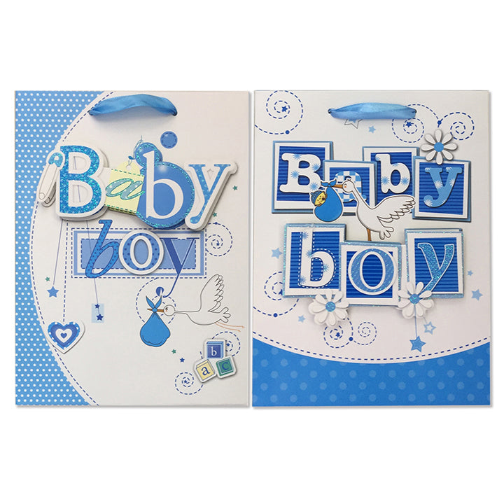 GIFT BAG BABY BOY; 3D 2ASSTD MD 361S
