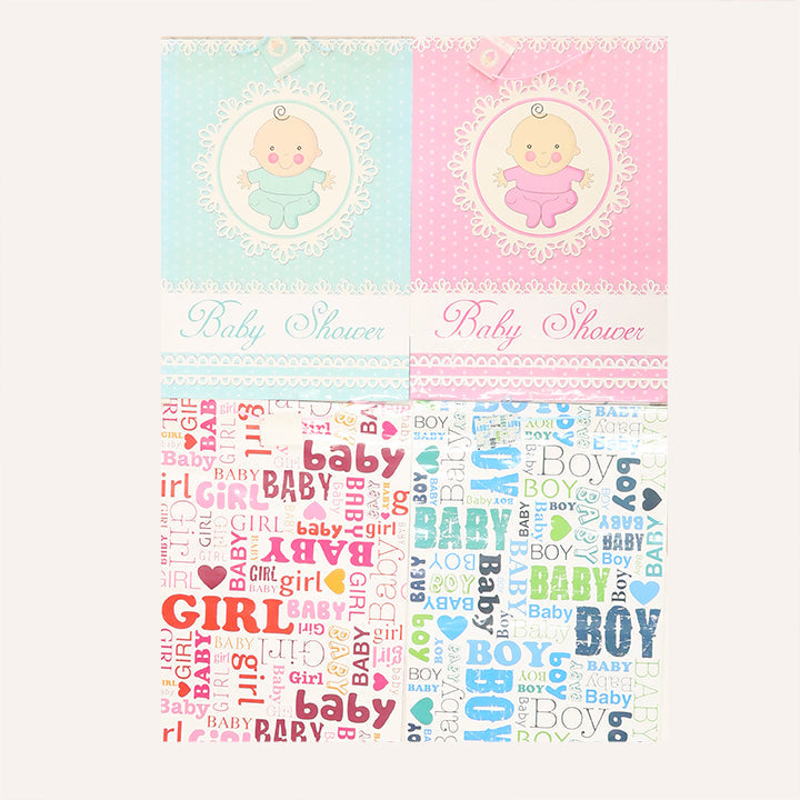 GIFT BAG BABY SHOWER MD 4 ASSTD GLOSSY