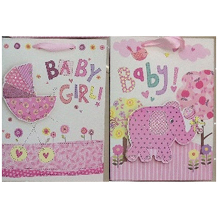 GIFT BAG BABY GIRL; 3D 2ASSTD SM 907S