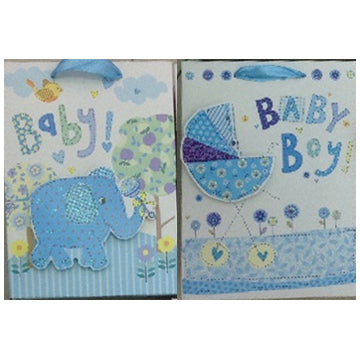 GIFT BAG BABY BOY; 3D 2ASSTD SM 910S