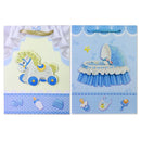 GIFT BAG BABY BOY; 3D GLITTER 2ASSTD LG 6149S