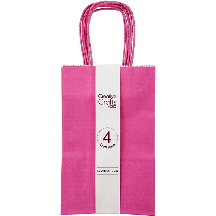 CRAFT BAG SMALL 5.24x3.27x8.5IN HOT PINK 4PC