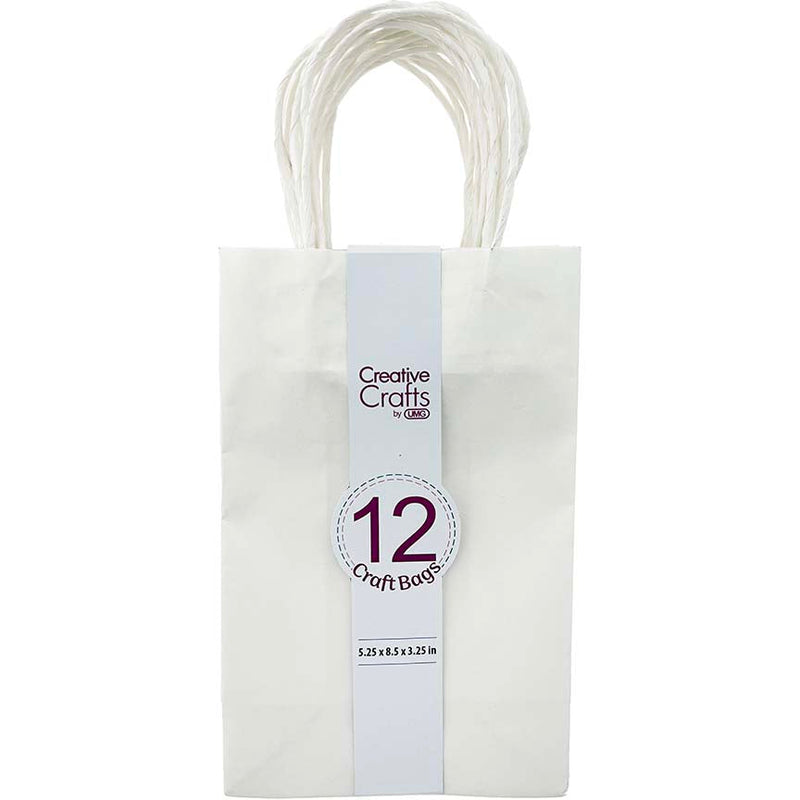 CRAFT BAG SMALL 5.24x3.27x8.5IN WHITE 12PC