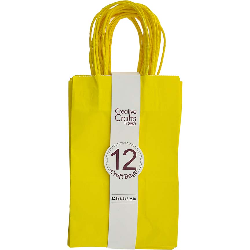 CRAFT BAG SMALL 5.24x3.27x8.5IN YELLOW 12PC