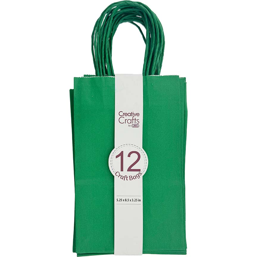 CRAFT BAG SMALL 5.24x3.27x8.5IN DK GREEN 12PC