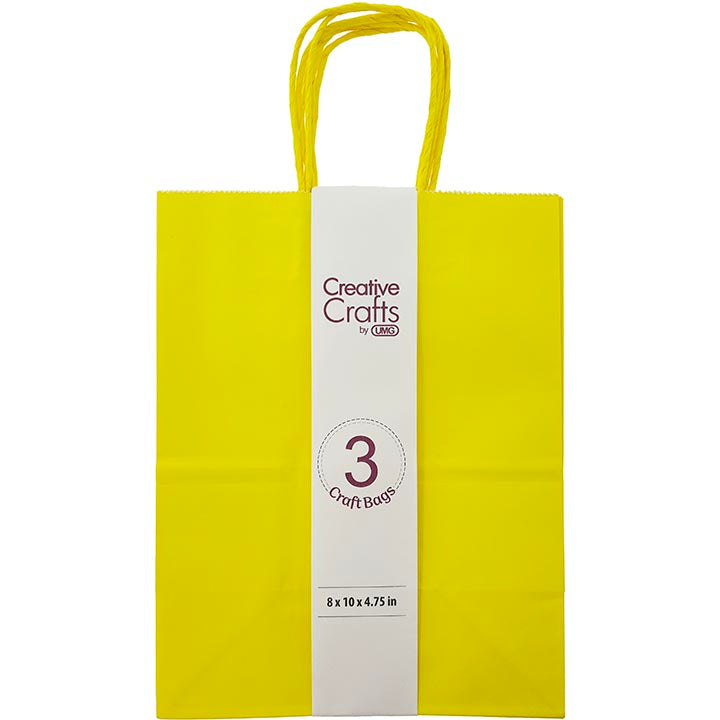 CRAFT BAG MEDIUM 8x4.75x10IN YELLOW 3PC