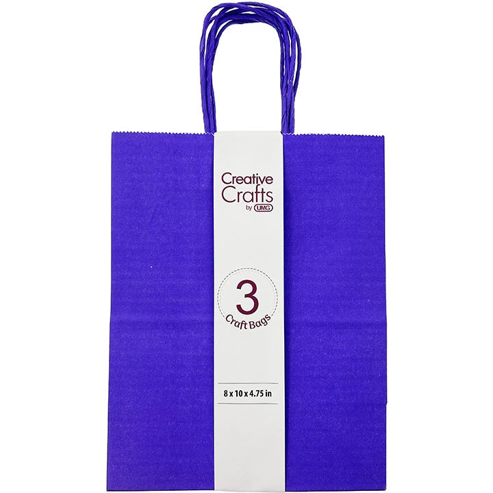 CRAFT BAG MEDIUM 8x4.75x10IN DK PURPLE 3PC