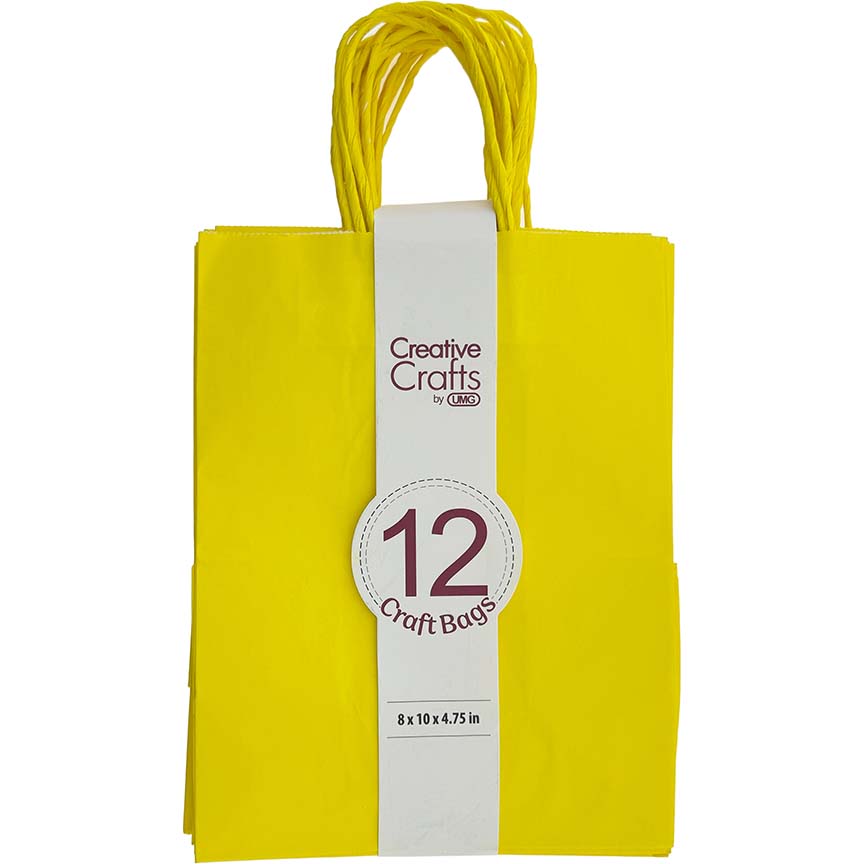 CRAFT BAG MEDIUM 8x4.75x10IN YELLOW 12PC