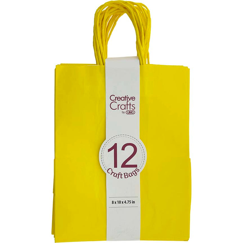 CRAFT BAG MEDIUM 8x4.75x10IN YELLOW 12PC