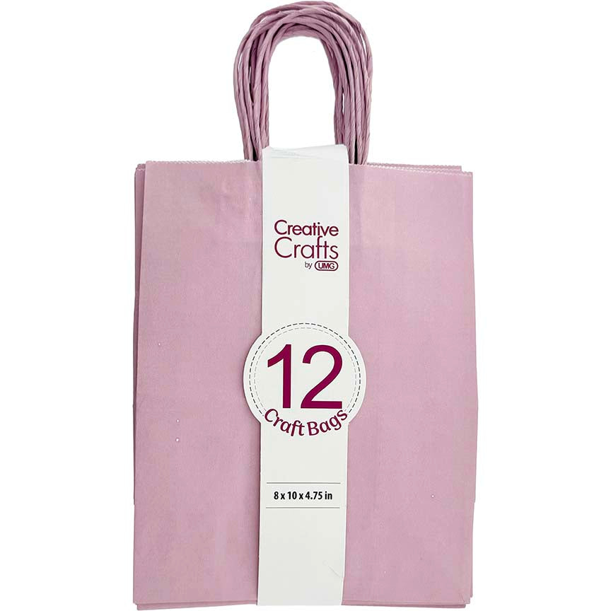 CRAFT BAG LIGHT PINK MEDIUM 12PC 8x4.75x10in (20.32x12.07x25.4cm)