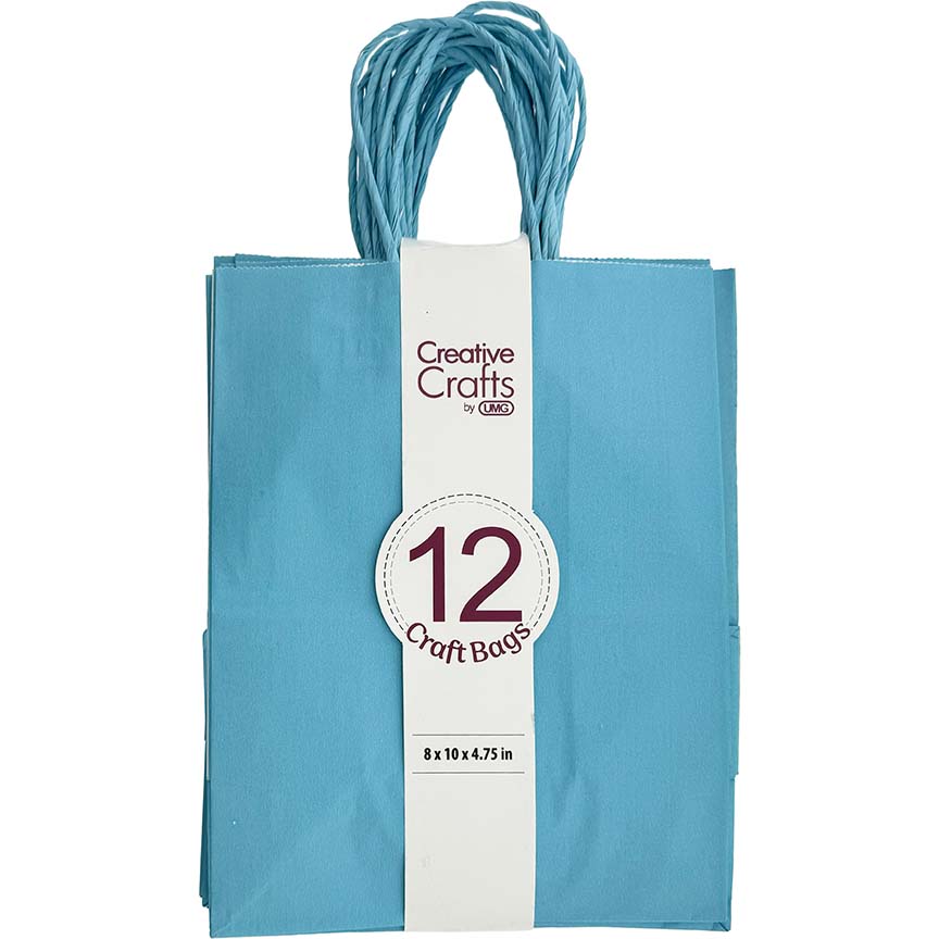 CRAFT BAG MEDIUM 8x4.75x10IN LT BLUE 12PC